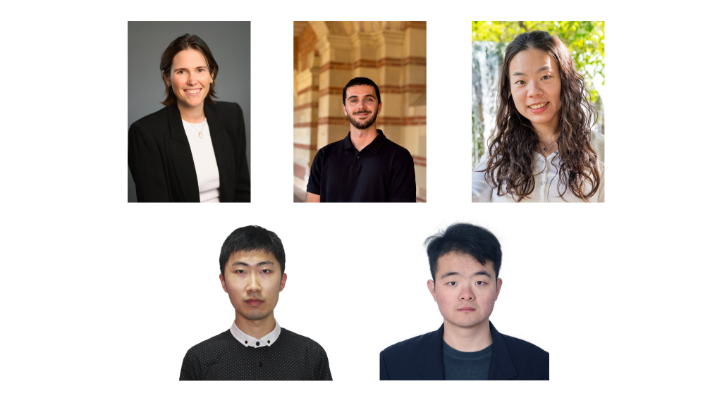Five IDRE Fellows from left to right: Paloma Casteleiro Costa, Thomas Coudert, Jiayin Lu, Dongxiao Chen, Kang Yang